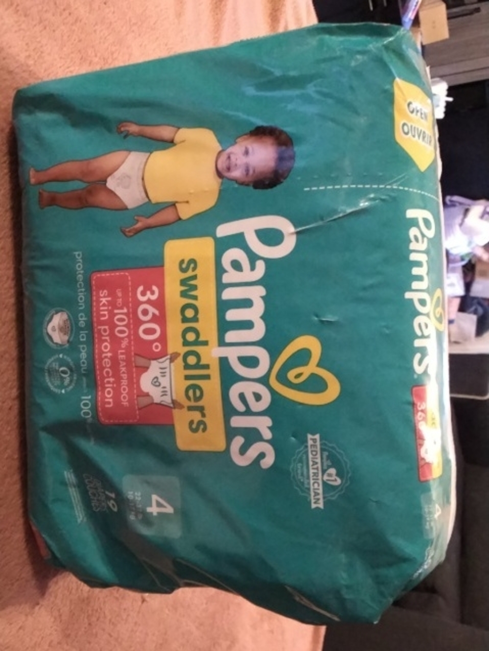 Pampers Swaddlers Size 4 19 Count 1060
